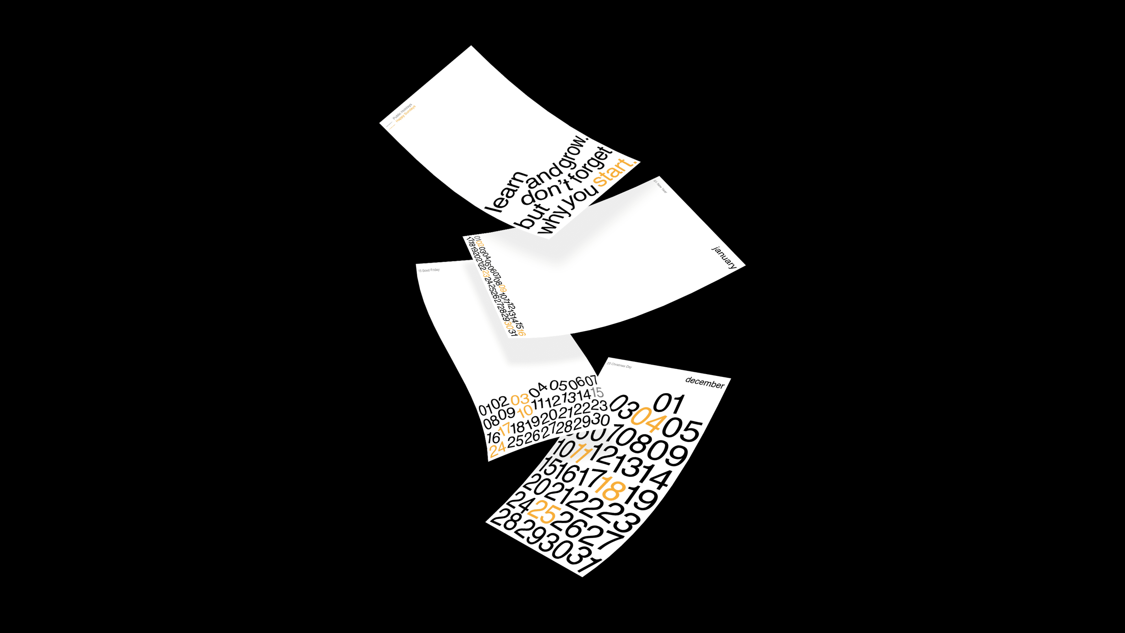 2022 Typographic Calendar