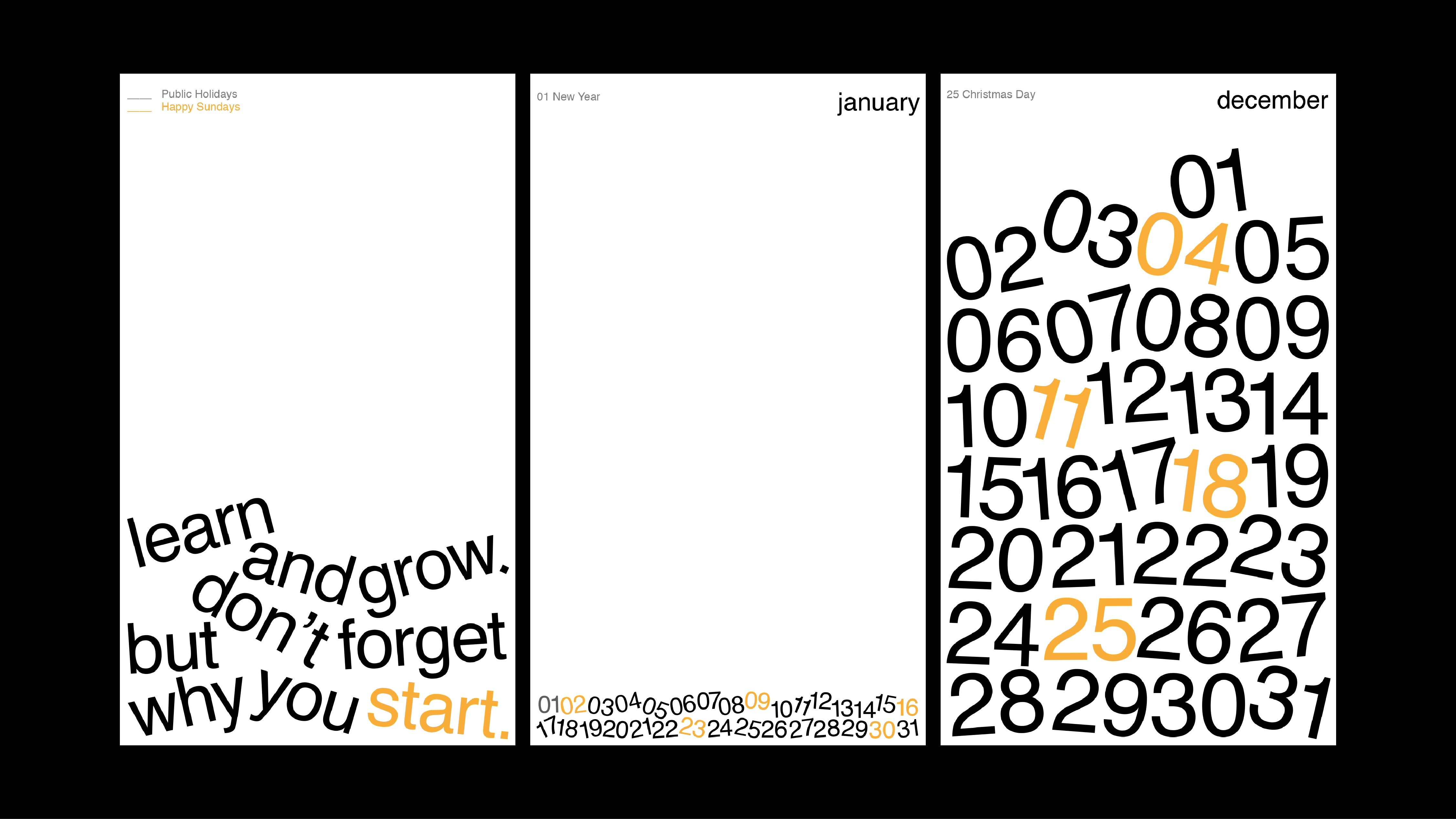 2022 Typographic Calendar by carennza