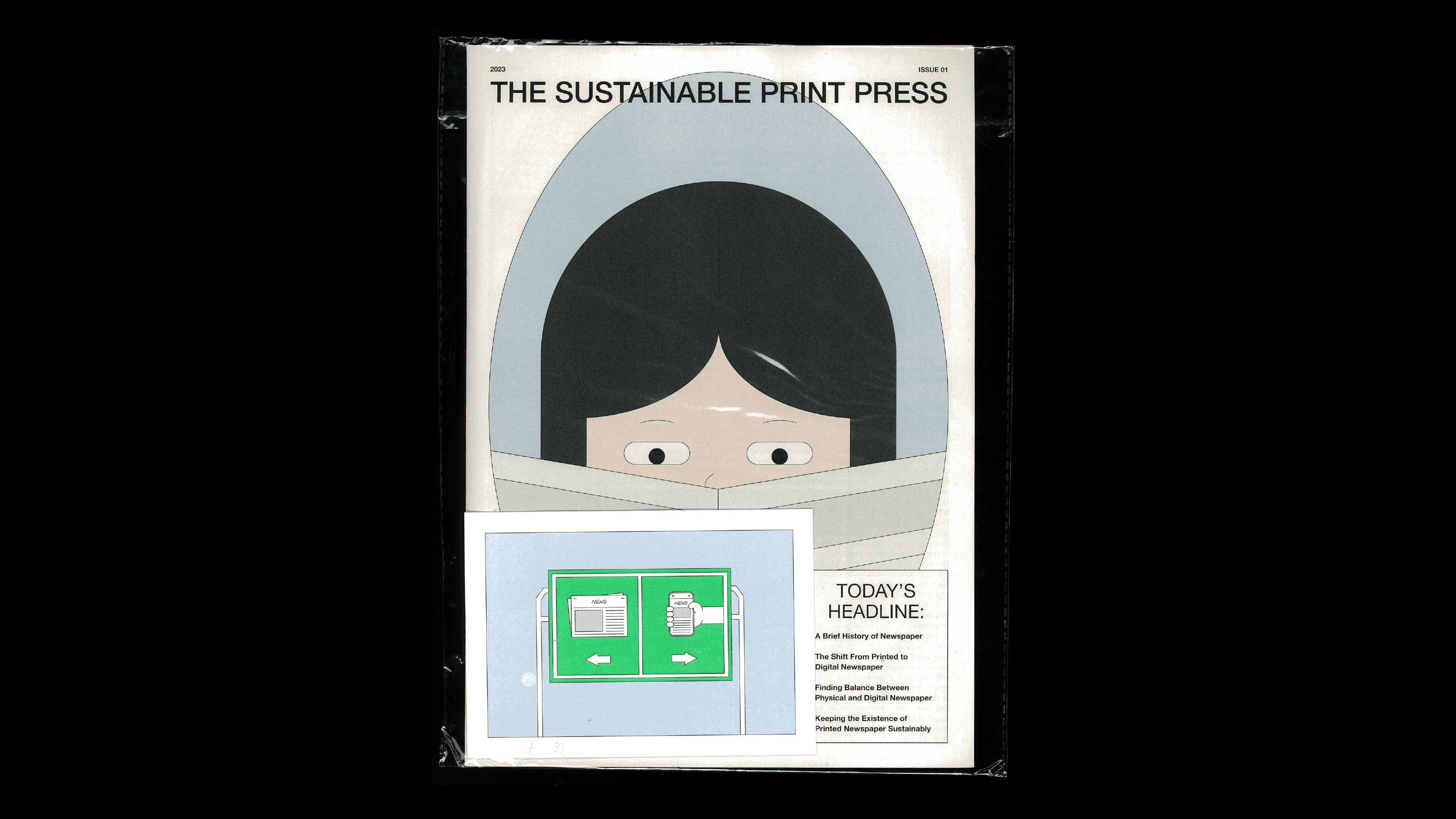 The Sustainable Print Press by carennza cover and postcard preview