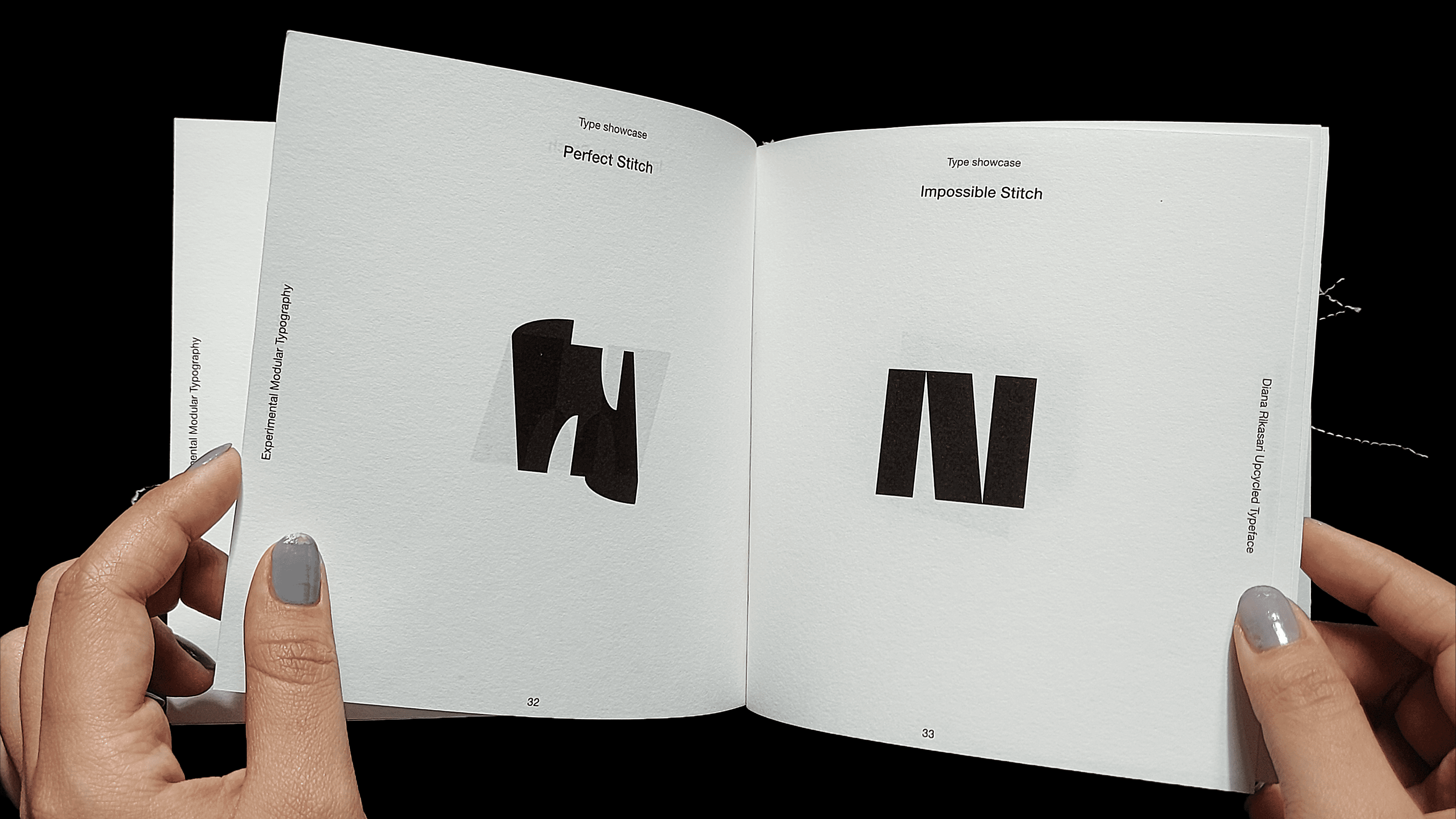 Upcycled Modular Typeface type specimen inside pages by carennza