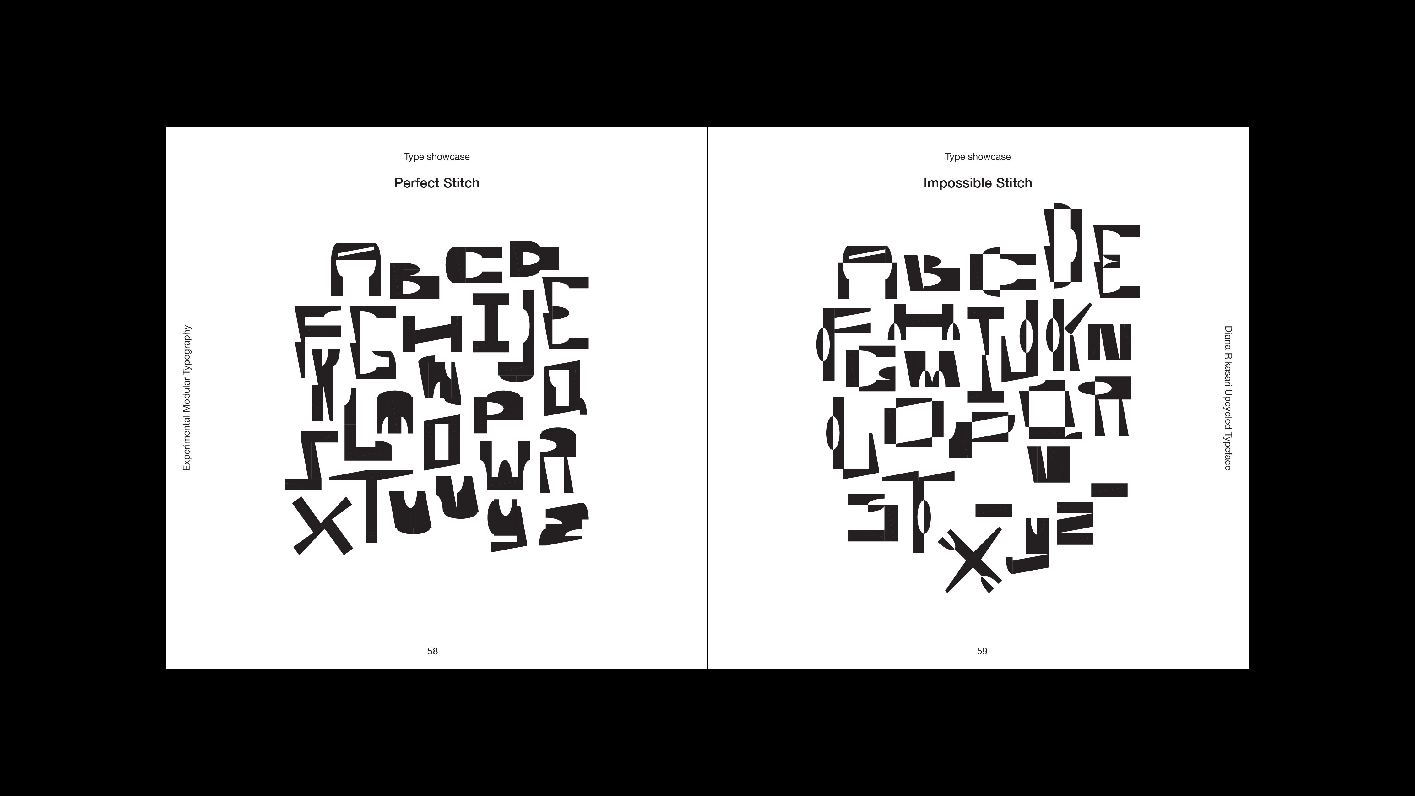 Upcycled Modular Typeface all alphabet preview by carennza